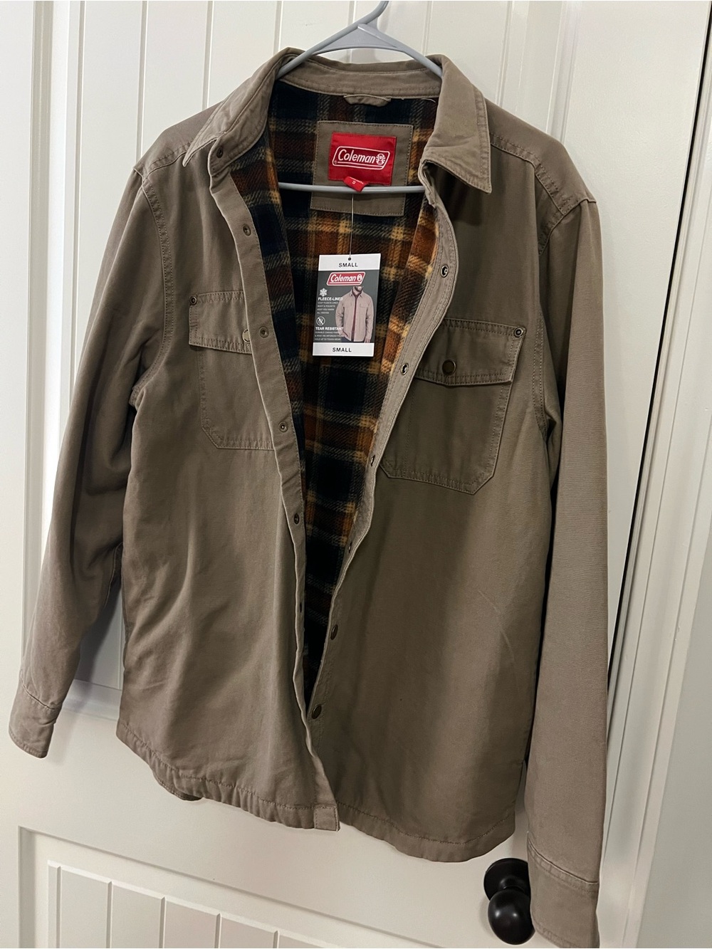 NWT Coleman canvas jacket , fleece lined size S